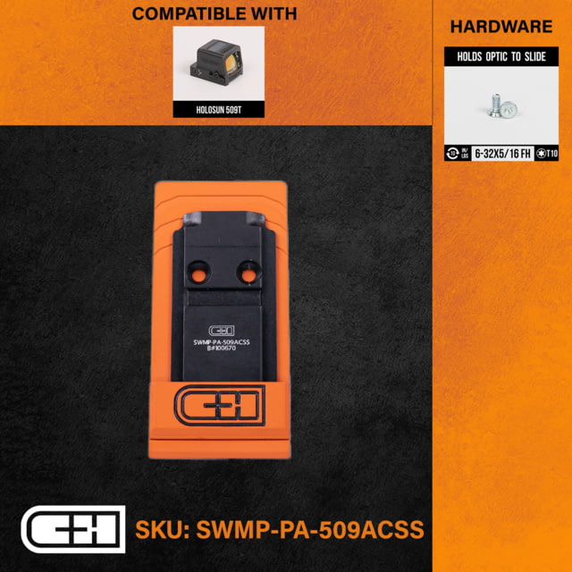 C&H Precision Weapons Optics Adapter Plate S&w M2.0 Core Holosun 509 ACSS - C&H Precision