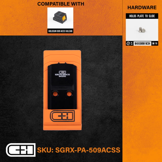C&H Precision Weapons Optics Adapter Plate Sig P320 RX/Pro/Axg Holosun 509 ACSS - C&H Precision Weapons