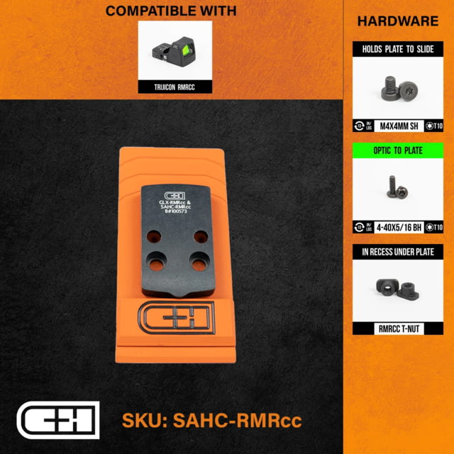 C&H Precision Weapons Optics Adapter Plate Springfield Hellcat w/RMSc Footprint Trijicon RMRcc