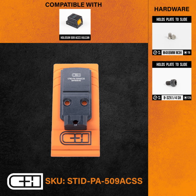 C&H Precision Weapons Optics Adapter Plate Staccato Duo Aluminum Holosun 509 ACSS - C&H Precision Weapons