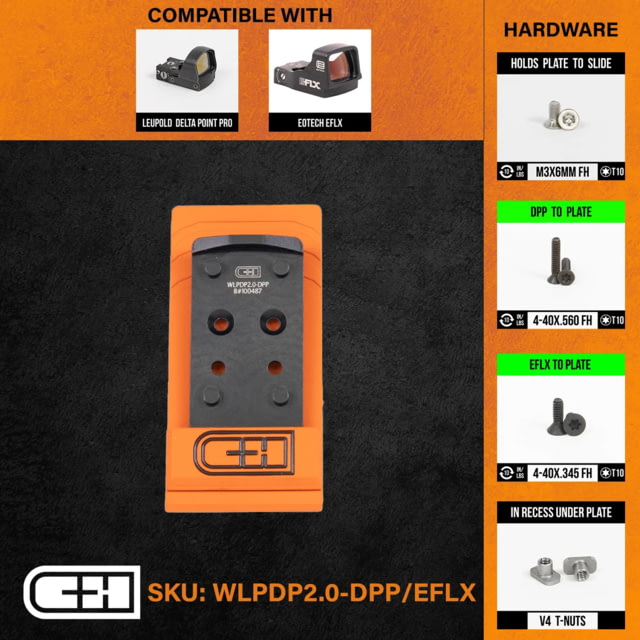 C&H Precision Weapons Optics Adapter Plate Walther Defense Pdp 2.0 Leupold Delta Point Pro - C&H Precision Weapons