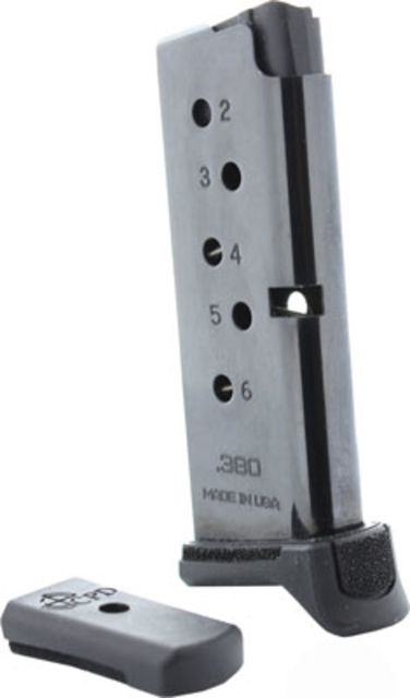 amag CBS Magazine Ruger LCP Compatible CBS Spring CPD Plate .380 Magazine 6RD High Gloss Black/Black 6RD Ammo