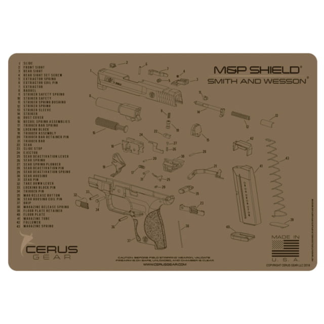 Cerus Gear 3mm Promats 12"x17" S&w M&p Shield Sch Char Grey CER