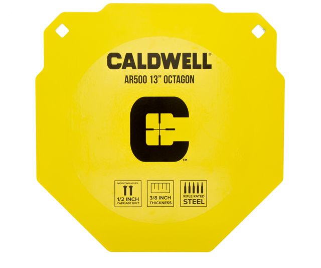 Caldwell AR-500 Steel Targets 13in Octagon Yellow