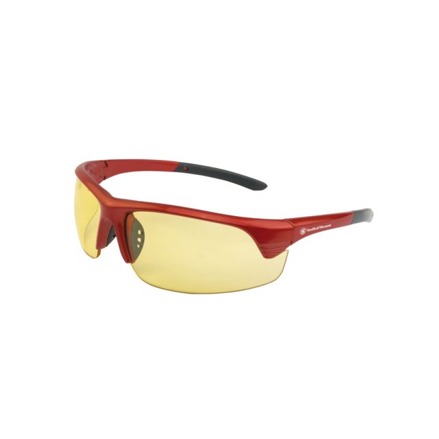 Caldwell S&W Corporal Half Frame Shooting Glasses Red Frame Amber Lens - Smith & Wesson