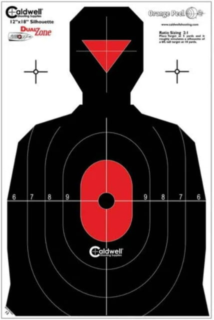 Caldwell Silhouette Dual Zone Targets, 8 Pack, 1175523 by USA Caldwell Shooting Paper Targets