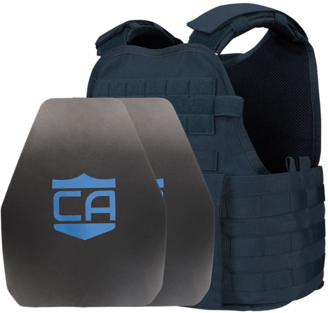 Caliber Armor AR550 11 x 14 Level III+ Body Armor and Condor MOPC Complete Plate Carrier Package Navy Blue - Caliber Armor