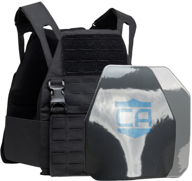 Caliber Armor Caliber AR550 DV8 - Level III+ Body PolyShield Armor Complete Plate Carrier Package Shooter/SAPI Cut Black 10x12in - Caliber Armor