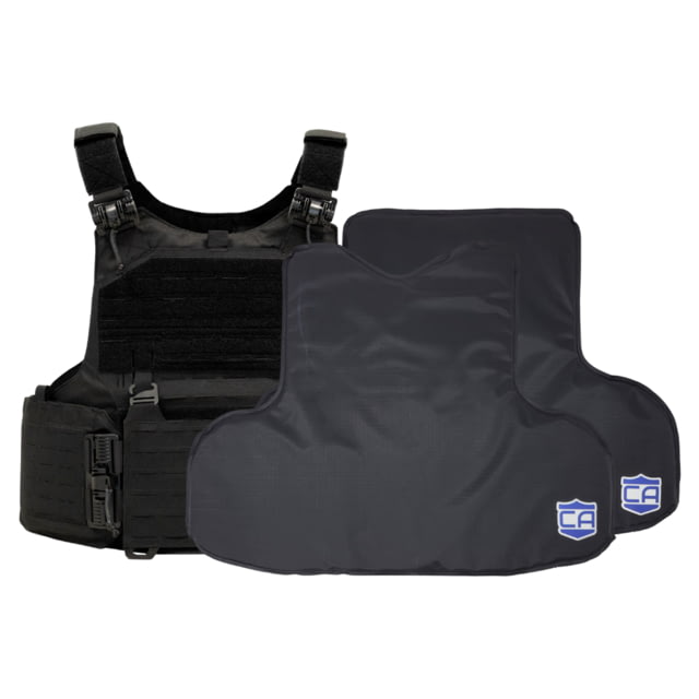 Caliber Armor CaliberX Soft IIIA/HG2 M.O.D. Complete Plate Carrier Package - No Side Armor Panels Black Large - Caliber Armor
