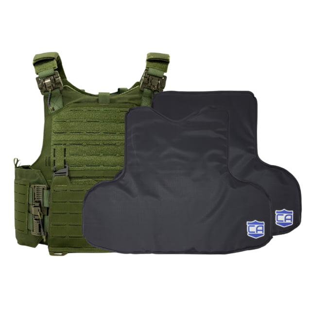 Caliber Armor CaliberX Soft IIIA/HG2 M.O.D. Complete Plate Carrier Package - No Side Armor Panels OD Green Large - Caliber Armor