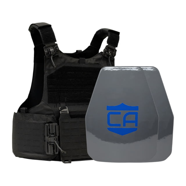 Caliber Armor UHMWPE Maritime NIJ III w/ M.O.D. Complete Plate Carrier Package - Set of 2 Shooters Black 10x13.5in/Large 19-UHMW - Caliber Armor