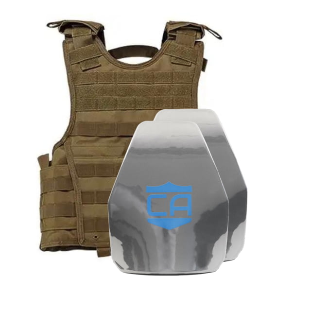 Caliber Armor AR550 III+ VISM Expert 8x10 Body Armor Package PolyShield Spall Coating Coyote Tan 8 x 10 - Caliber Armor