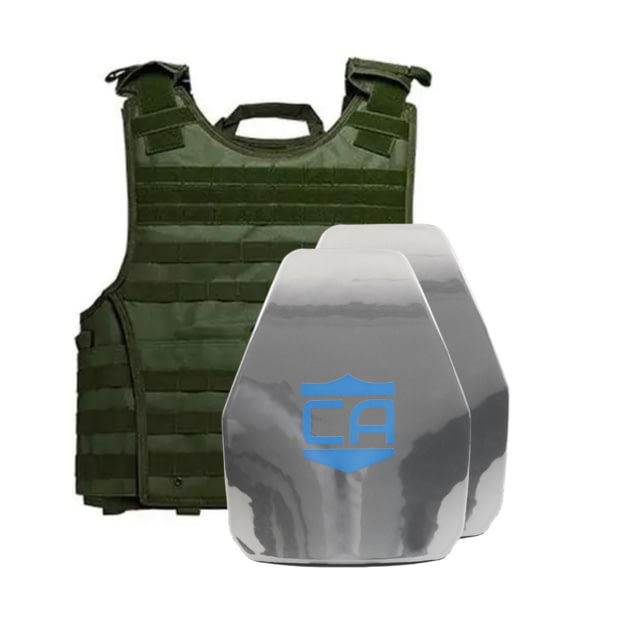 Caliber Armor AR550 III+ VISM Expert 8x10 Body Armor Package PolyShield Spall Coating Ranger Green 8 x 10 - Caliber Armor