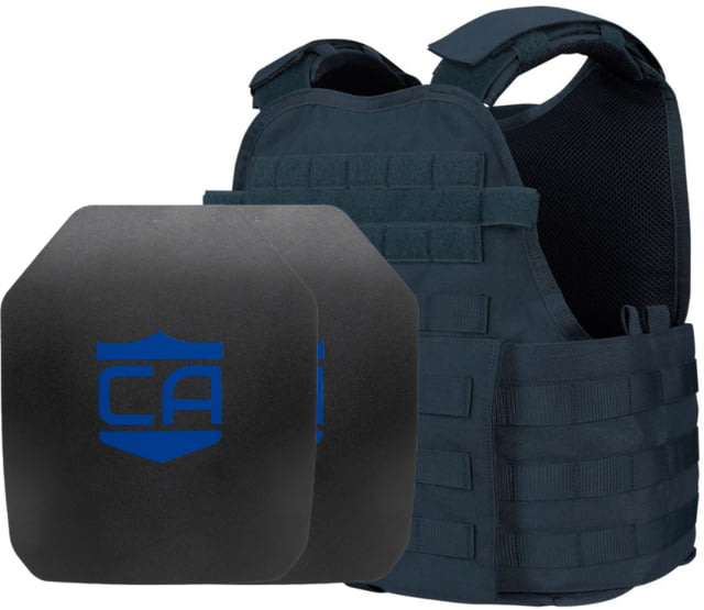 Caliber Armor AR550 Level III+ Body Armor and Condor MOPC Complete Plate Carrier Package SAPI Cut Navy Blue - Caliber Armor