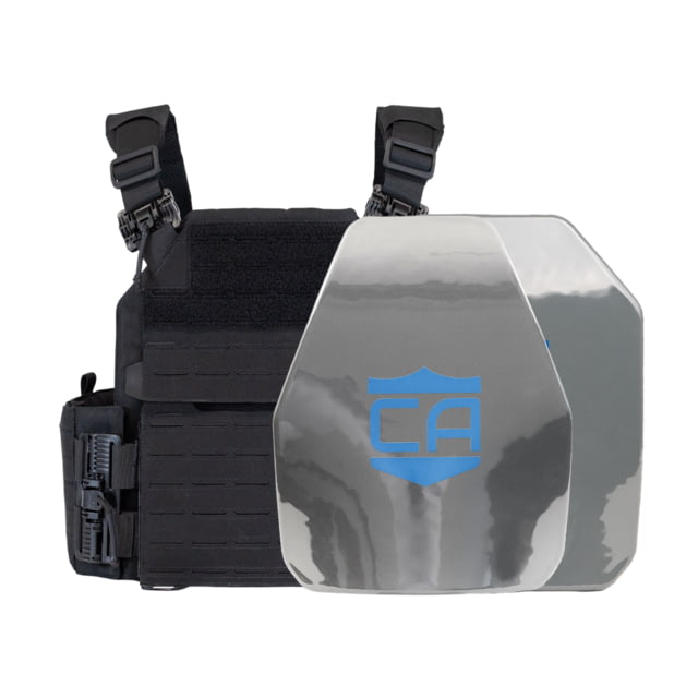 Caliber Armor AR550 NIJ III+ Recon PolyShield Complete Plate Carrier Package Shooters/SAPI Black  19-AR55 - Caliber Armor
