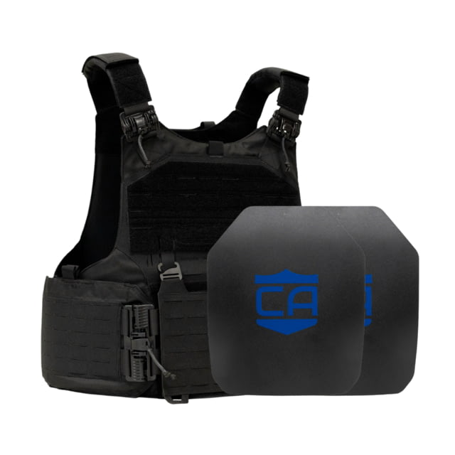 Caliber Armor AR550 w/ M.O.D. NIJ III+ Standard Complete Plate Carrier Package - Set of 2 SAPI Black /Small - Caliber Armor