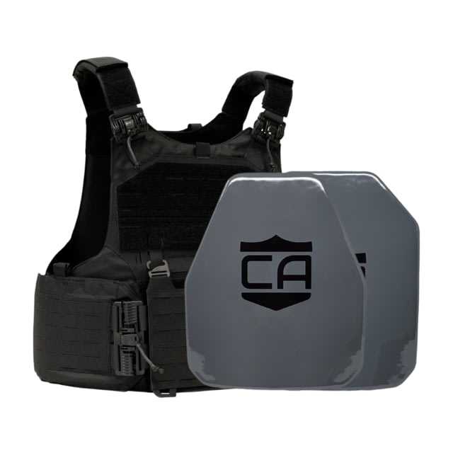 Caliber Armor AV2 Package NIJ III+/RF2 M.O.D. Complete Plate Carrier Package Shooters/SAPI Black - Caliber Armor