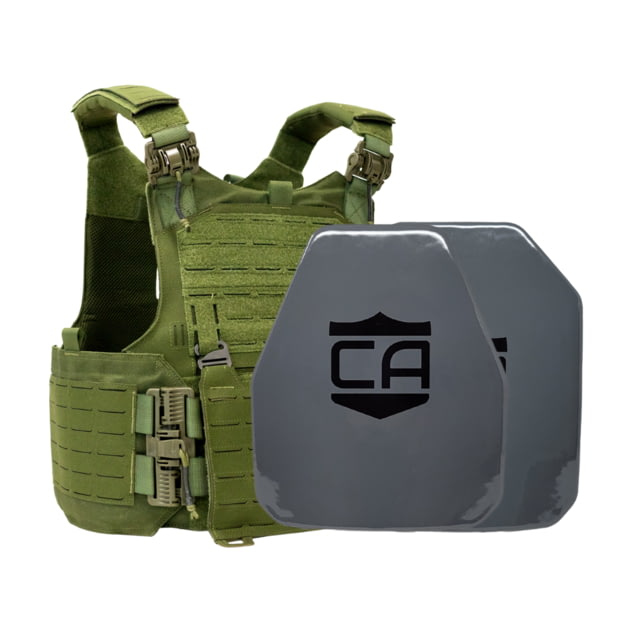 Caliber Armor AV2 Package NIJ III+/RF2 M.O.D. Complete Plate Carrier Package Shooters/SAPI OD Green - Caliber Armor