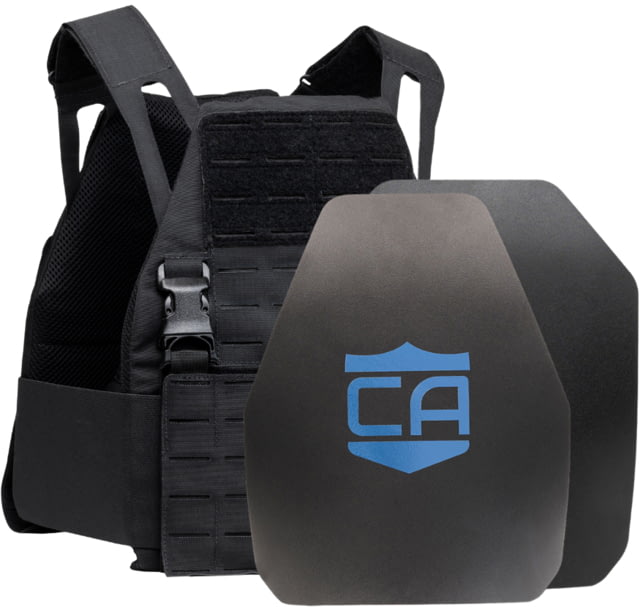 Caliber Armor Caliber AR550 DV8 - Level III+ Body Armor Complete Plate Carrier Package Shooter/SAPI Cut Black 10x12in - Caliber Armor