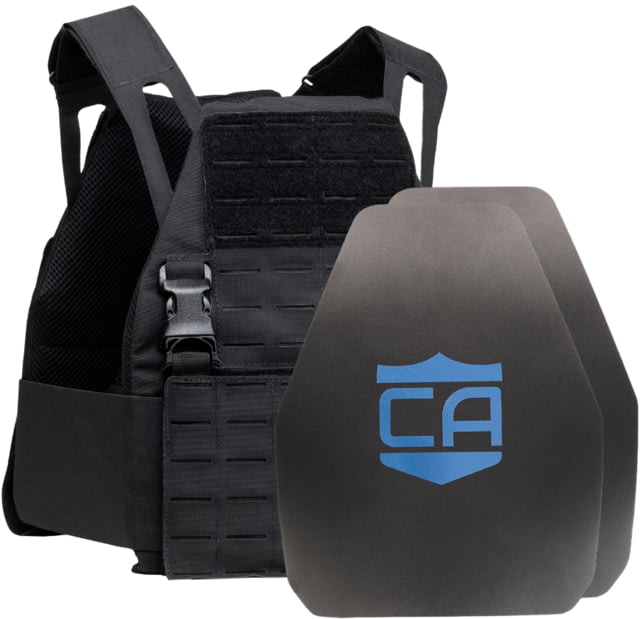 Caliber Armor Caliber AR550 DV8 - Level III+ Body Armor Complete Plate Carrier Package Shooters Cut Black 11x14in - Caliber Armor