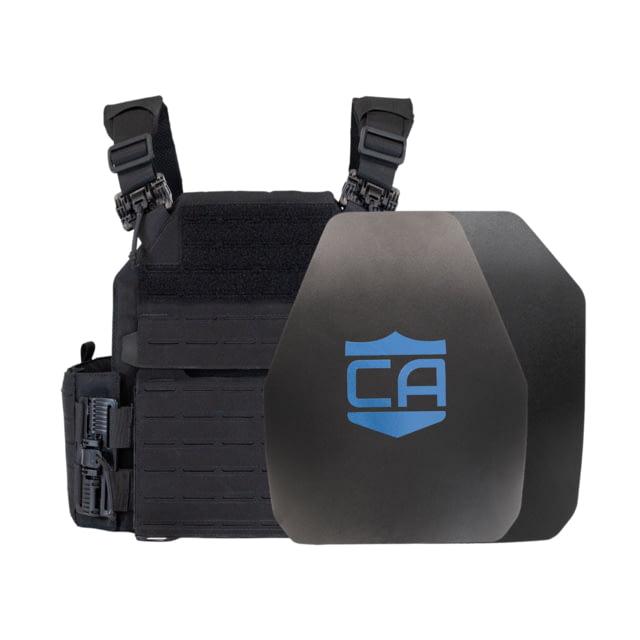 Caliber Armor AR550 NIJ III+ Recon Complete Plate Carrier Package Shooters/SAPI Black  19-AR550-TAC - Caliber Armor