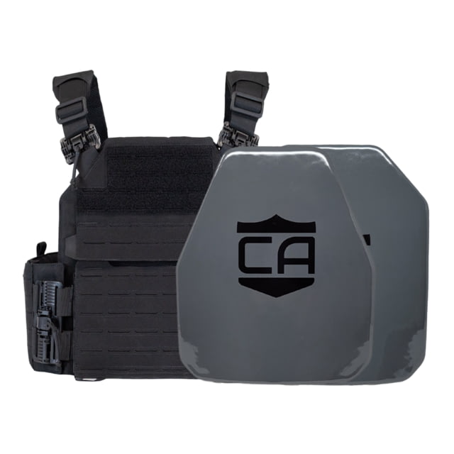 Caliber Armor AV2 NIJ III+/RF2 Recon Complete Plate Carrier Package Shooters/SAPI Black - Caliber Armor