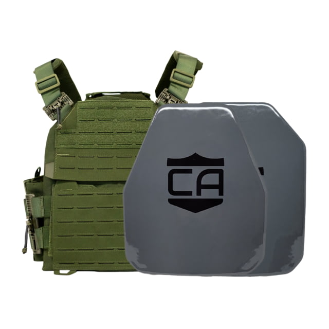 Caliber Armor AV2 NIJ III+/RF2 Recon Complete Plate Carrier Package Shooters/SAPI OD Green - Caliber Armor