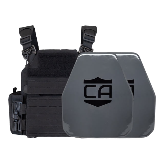 Caliber Armor AV2 NIJ III+/RF2 Recon Complete Plate Carrier Package - Set of 2 Shooters Black n - Caliber Armor