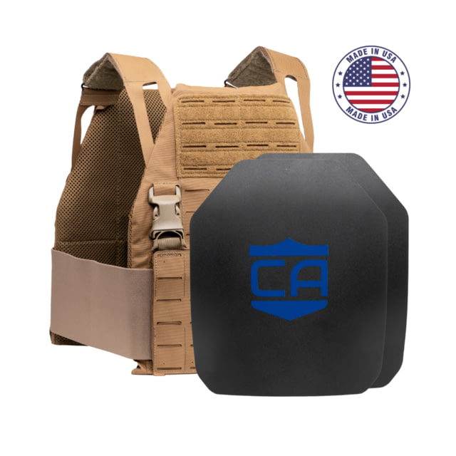 Caliber Armor Caliber AR550 DV8 III+ Package SAPI Mult-Curved Coyote Tan 10x12in - Caliber Armor