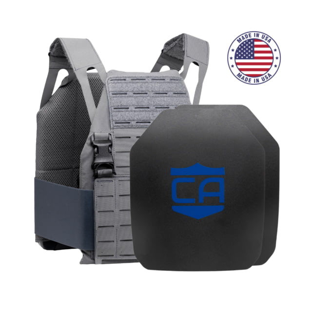 Caliber Armor Caliber AR550 DV8 III+ Package SAPI Mult-Curved Wolf Gray 10x12in - Caliber Armor