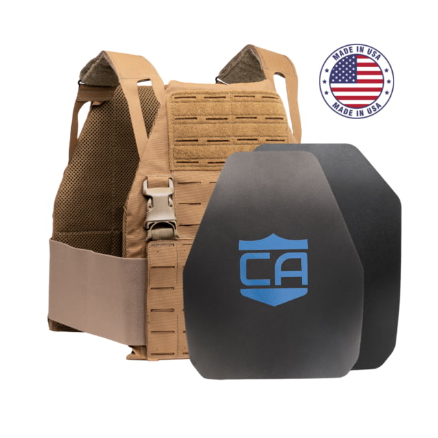 Caliber Armor Caliber AR550 DV8 III+ Package Shooter/SAPI Multi-Curved 10x12in Coyote Tan - Caliber Armor