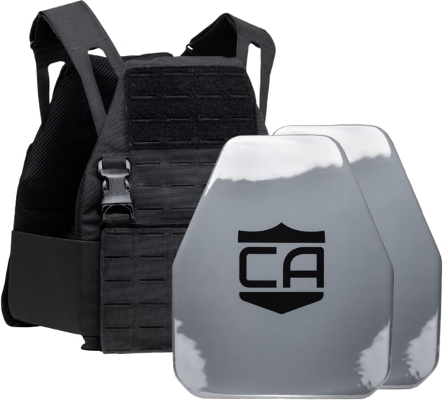 Caliber Armor Caliber AV2 DV8 - RF2 Body Armor Complete Plate Carrier Package Shooter Cut Black 10x12in - Caliber Armor