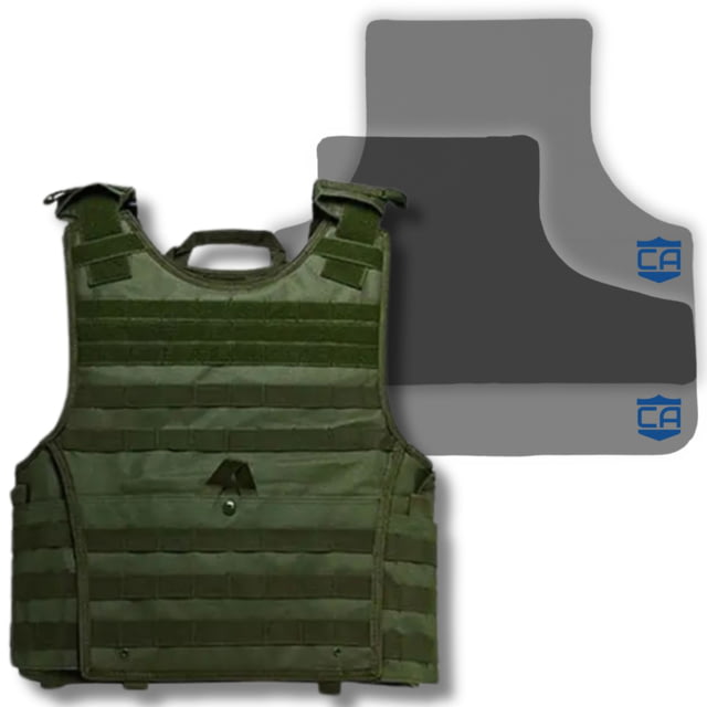 Caliber Armor CaliberX IIIA Package w/ Overt Body Complete Plate Carrier Package OD Green Extra Small - Caliber Armor
