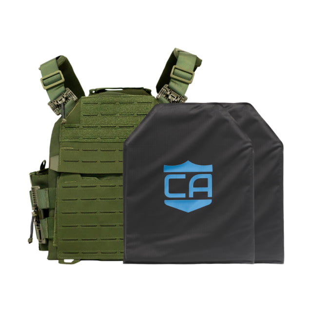 Caliber Armor CaliberX Soft IIIA/HG2 Recon Complete Plate Carrier Package OD Green Medium - Caliber Armor