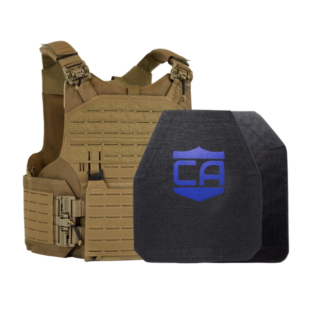 Caliber Armor Level IV w/M.O.D. Complete Plate Carrier Package Shooters/SAPI Coyote Tan 10x12in/Large - Caliber Armor