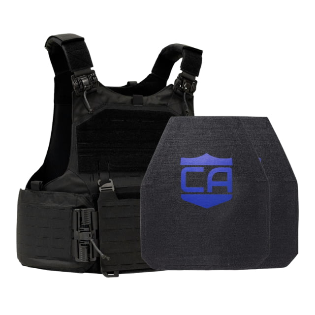 Caliber Armor Level IV w/M.O.D. Complete Plate Carrier Package - Set of 2 Shooters Black 10x12in/Large - Caliber Armor