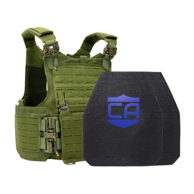 Caliber Armor Level IV w/M.O.D. Complete Plate Carrier Package - Set of 2 Shooters OD Green 10x12in/Large - Caliber Armor