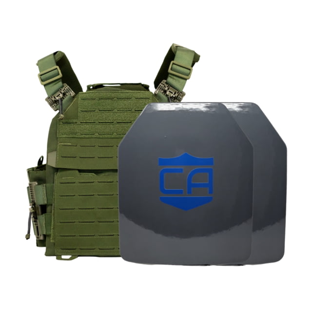 Caliber Armor CaliberHX Speed NIJ IIIA/HG2 Recon Complete Plate Carrier Package SAPI OD Green 10x12in/Medium - Caliber Armor