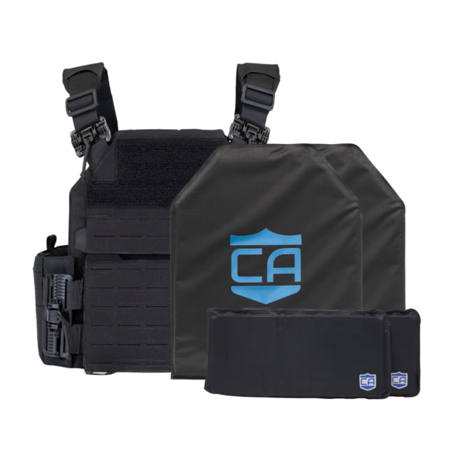Caliber Armor CaliberX Soft IIIA/HG2 Recon Complete Plate Carrier Package - Side Panels Black Medium - Caliber Armor