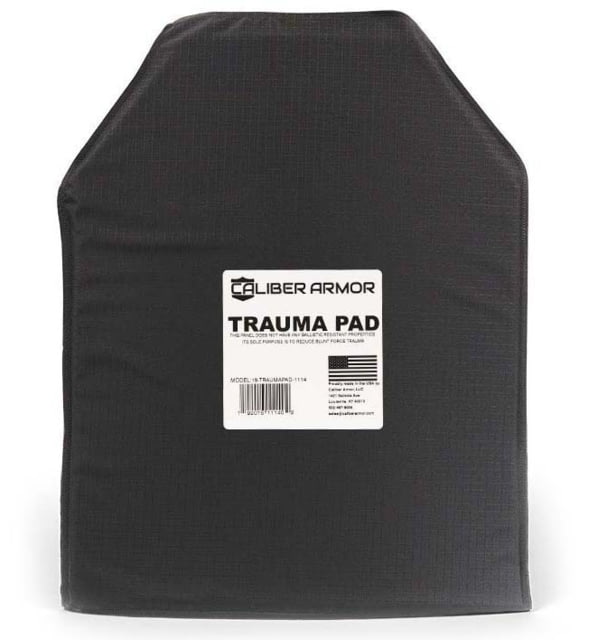 Caliber Armor Extreme Impact Trauma Pad Non-Ballistic Black 8'' X 10'' - Caliber Armor