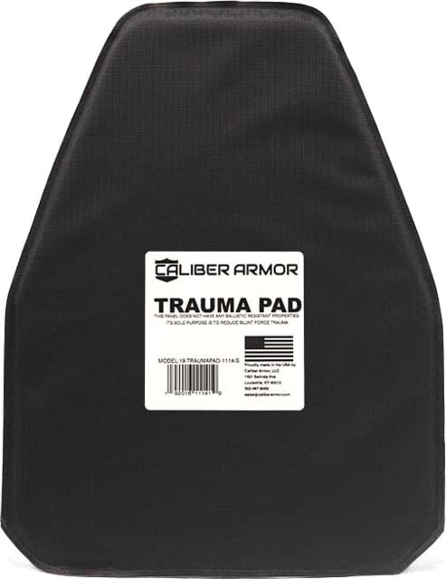 Caliber Armor Extreme Impact Trauma Pad Shooters Cut Non-Ballistic Black 8'' X 10'' - Caliber Armor