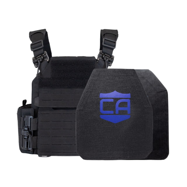 Caliber Armor UHMWPE Maritime NIJ III Recon Complete Plate Carrier Package Shooters/SAPI Black 10x12in/Medium - Caliber Armor