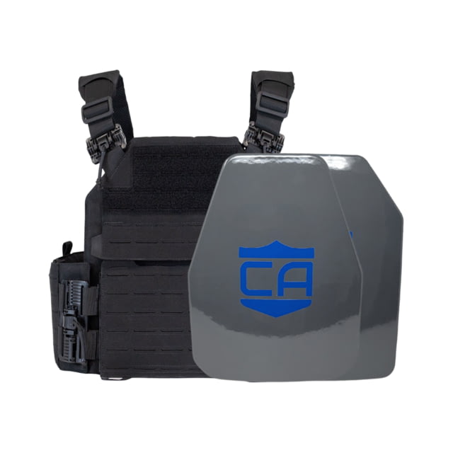 Caliber Armor UHMWPE Maritime NIJ III Recon Complete Plate Carrier Package Shooters/SAPI Black Medium - Caliber Armor