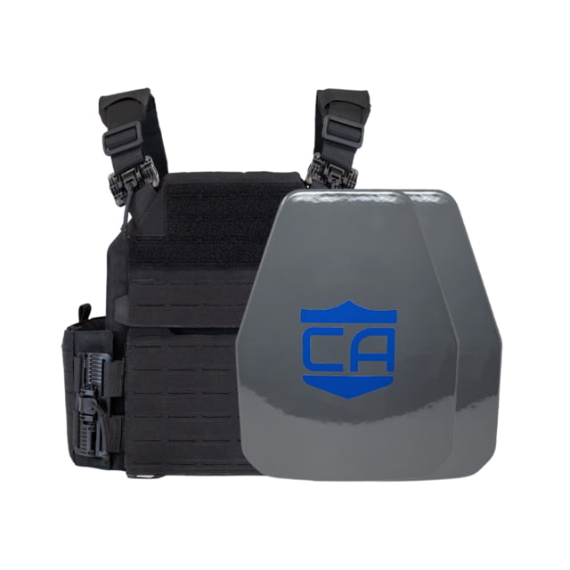 Caliber Armor UHMWPE Maritime NIJ III Recon Complete Plate Carrier Package - Set of 2 Shooters Black Medium - Caliber Armor