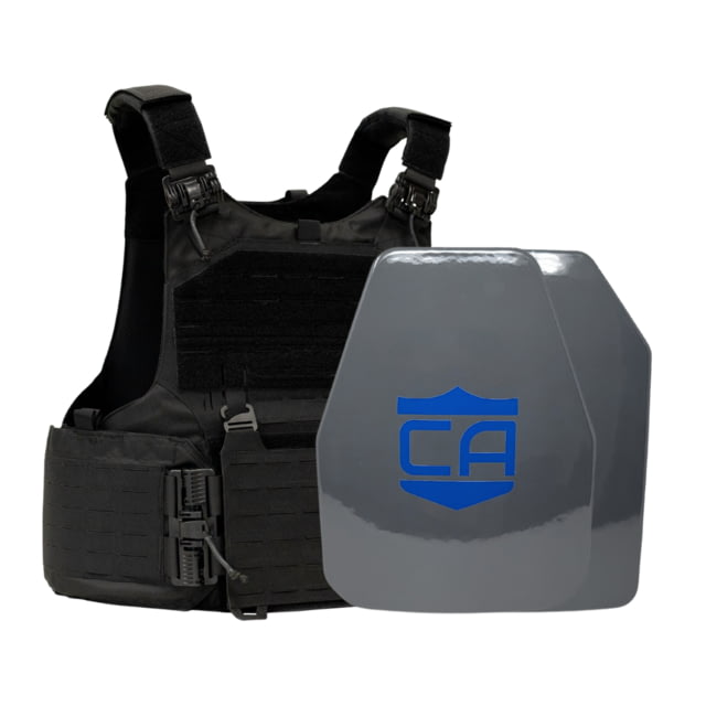 Caliber Armor UHMWPE Maritime NIJ III w/ M.O.D. Complete Plate Carrier Package Shooters/SAPI Black 9.5x12.5in/Large - Caliber Armor