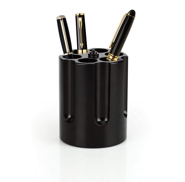 Caliber Gourmet Revolver Cylinder Pen Holder Black 2.75 x 2.75 x 3.50 in