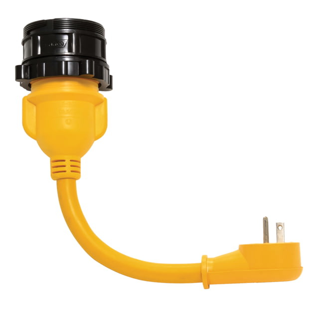 Camco PowerGrip Locking Adapter - 15A/125V Male to 30A/125V Female Locking One Size