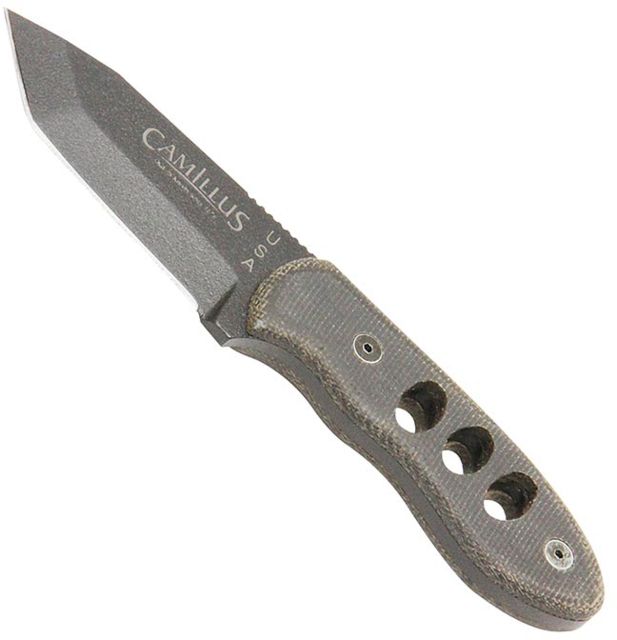 Camillus Knives 5.5 in Choker Neck Knife Micarta Handle Black Tanto Plain CM - Camillus Knives