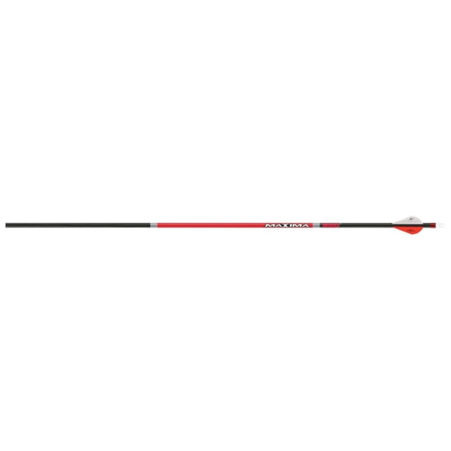 Carbon Express Maxima Red Hunting Arrows .250 0.295 in 0.4 Spine Black/Red/White Q2i Rapt-X 2in Vanes 6 Pack