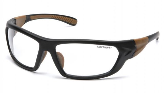 Carhartt Carbondale Safety Glasses w/Clear Lens Black/Tan - Carhartt